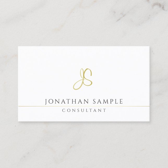 Moderner Monogram Elegant Template Consultant Visitenkarte (Vorderseite)