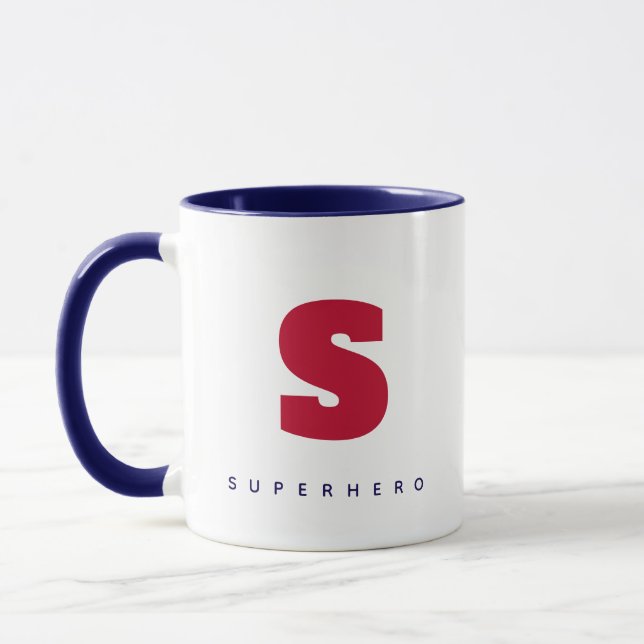MODERNER MONOGRAM - ERSTE KUSTOM-TEXT TASSE (Links)
