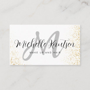 Moderner Monogram Glitzer Makeup Artist Friseur Sa Visitenkarte