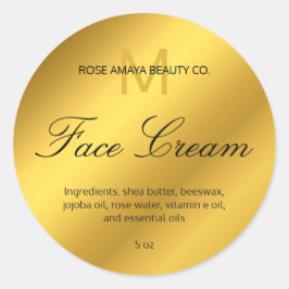 Moderner Monogram Gold Gradient Beauty Wellness-Ce Runder Aufkleber