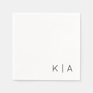 Moderner Monogram-Hochzeitcocktail Napkin Serviette