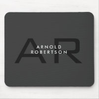 Moderner Monogram Schlicht Grau Trendy Add Name