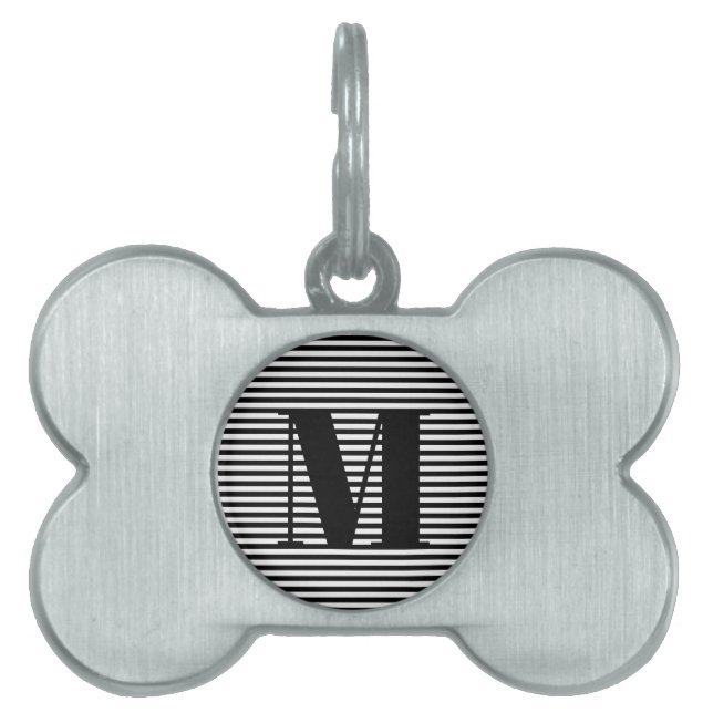 Moderner Monogramm Anfangsbuchstabe Schwarz-weiß g Tiermarke (Vorderseite)