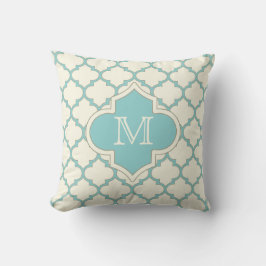 Moderner Monogramm Quatrefoil Kissen
