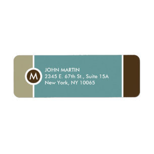 Moderner Monogramm-Rücksendeadresse-Aufkleber -