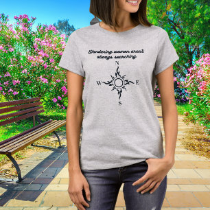 Moderner Motivationskompass für wandernde Frauen T-Shirt