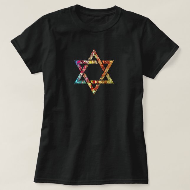 Moderner Multi-Color Art Star von David T-Shirt (Design vorne)