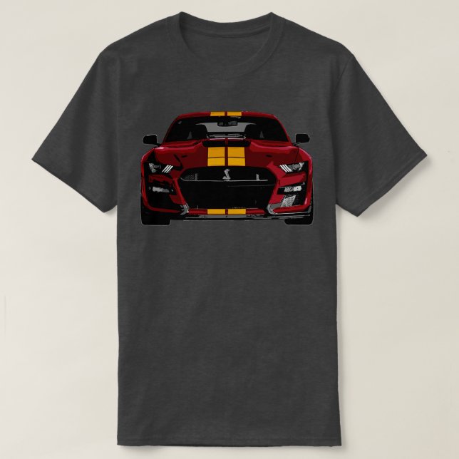 Moderner Muskel Mustang dunkelrot T-Shirt (Design vorne)