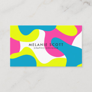 Moderner mutiger rosa blauer abstrakter visitenkarte