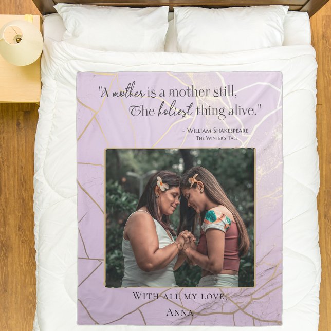 Moderner Muttertag Elegantes Pastel Kintsugi Zitat Fleecedecke (Von Creator hochgeladen)