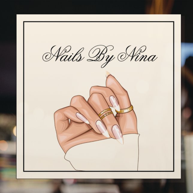 Moderner Nagelsalon Typografie Manikürisches Marke Fensteraufkleber (Von Creator hochgeladen)