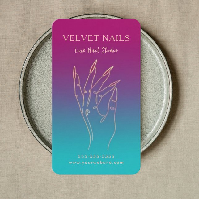 Moderner Nageltechniker-QR-Code Stylischer Manikür Visitenkarte (Von Creator hochgeladen)