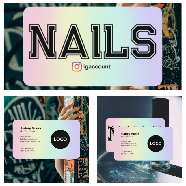 Moderner Nageltechniker Visitenkarte (Modern Nail Technicia Business Card
)