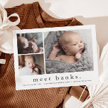 Moderner Name Baby Foto Collage Geburtsankündigung Postkarte<br><div class="desc">Eine süße 3 Foto Collage Geburt Ankündigung mit einer einfachen modernen Name 3 Foto Collage auf der Vorderseite. Der Rücken ist eine Postkarte mit einem großen Titel und einer persönlichen Nachricht aus der Familie. Klicken Sie auf die Schaltfläche Bearbeiten,  um dieses Design mit Ihren Fotos und Details anzupassen.</div>