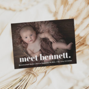 Moderner Name Baby Foto Geburt Ankündigung