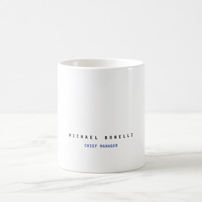Moderner Name Beruflich Minimalistisch Schlicht Kaffeetasse (Mittel)