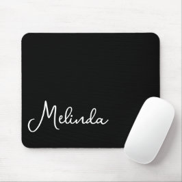 Moderner Name Chic Black & White Mousepad