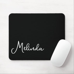 Moderner Name Chic Black & White Mousepad