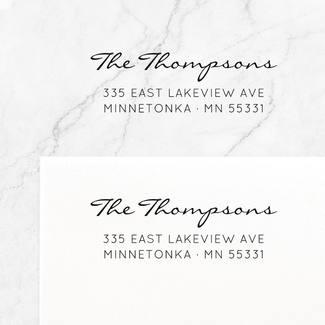 Moderner Name der Skriptfamilie. Rücksendeadresse  Permastempel (Simple, modern, elegant typography self-inking return address stamp.)