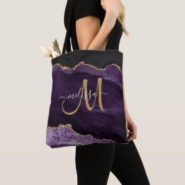 Moderner Name des Lila Glitzer Agate Monogram