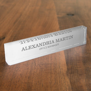 Moderner Name des metallischen Minimalsilber-Auftr Namensplakette