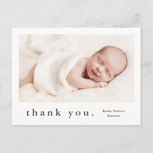 Moderner Name Foto Baby Postkarte