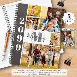 Moderner Name für das Monogramm 5-Collage Planer<br><div class="desc">Erstellen Sie Ihren eigenen personalisierten Planer, indem Sie diese leicht hochzuladende Collage-Vorlage für Fotos mit 5 Bildern auf der Vorderseite mit Ihrem Monogramm oder Ihren Initialen und Familiennamen, Ihrem Namen oder einem anderen benutzerdefinierten Text und einem Foto in voller Größe auf der Rückseite verwenden. ÄNDERUNGEN: Sie können die Schriftart- und...</div>