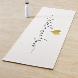 Moderner Name im Goldherz-Schriftzug  Yogamatte