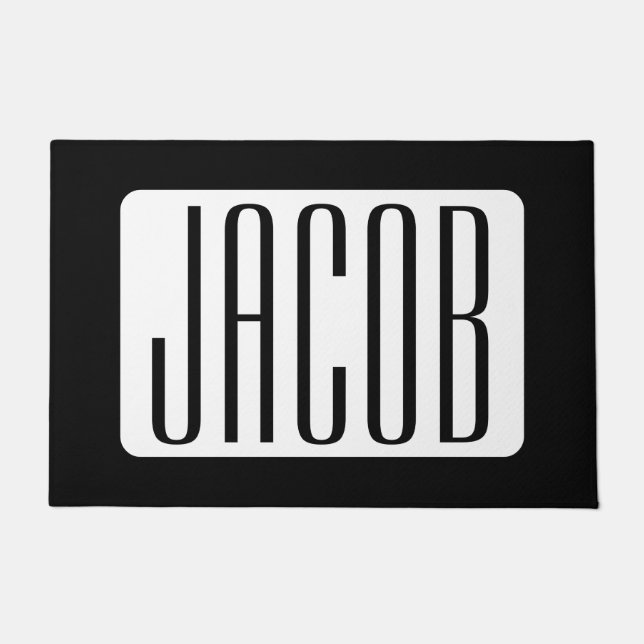 Moderner Name oder bearbeitbarer Markenname für Un Fußmatte (Vorderseite)