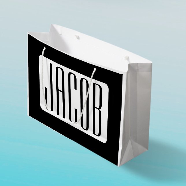 Moderner Name oder bearbeitbarer Markenname für Un Große Geschenktüte (Von Creator hochgeladen)