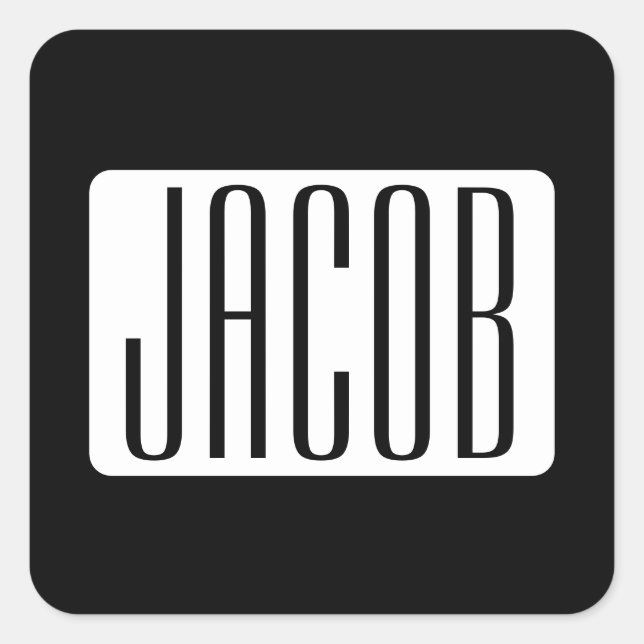 Moderner Name oder bearbeitbarer Markenname für Un Quadratischer Aufkleber (Vorderseite)