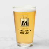 Moderner Name Pinselmetall Monogram Beer