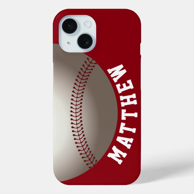 Moderner Name Roter Baseball Case-Mate iPhone Hülle (Rückseite)