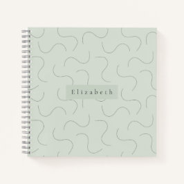 Moderner Name Sage Green Notizbuch