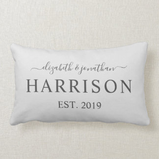 Moderner Name und Jahr hergestelltes hellgraues Lendenkissen