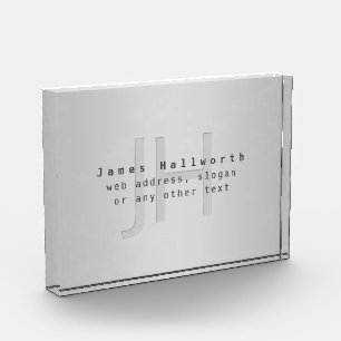 Moderner Name und Slogan Grau Gradient Fotoblock