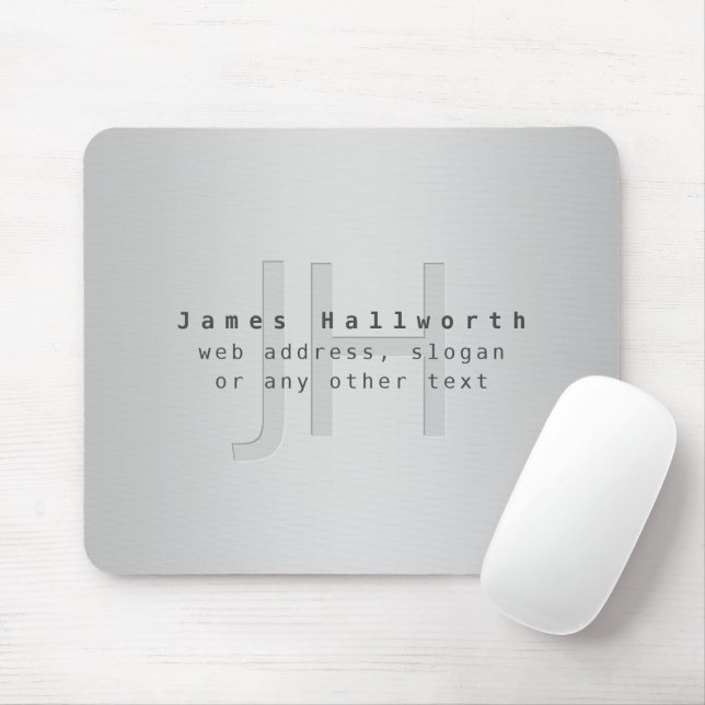 Moderner Name und Slogan | Grau Gradient Mousepad (Mit Mouse)