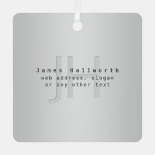 Moderner Name und Slogan   Grau Gradient Ornament Aus Metall