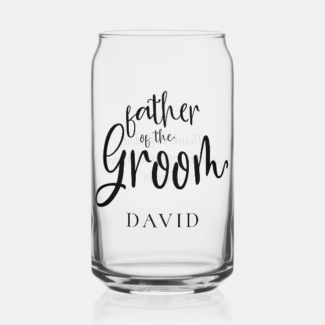 Moderner Name Vater des Groom-Geschenks Dosenglas (Vorderseite)