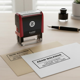 Moderner Namens- und Rücksende-Adressen-Stempel mi Permastempel