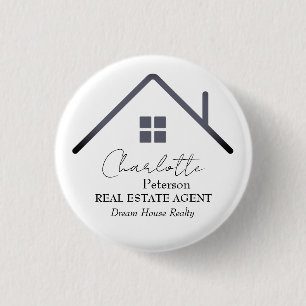 Moderner Namensschild für Immobilienmakler Button