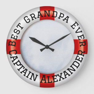 Moderner nautischer Lebensretter Bester Opa ever Große Wanduhr
