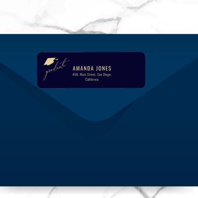 Moderner Navy Blue Gold Abschluss (Von Creator hochgeladen)