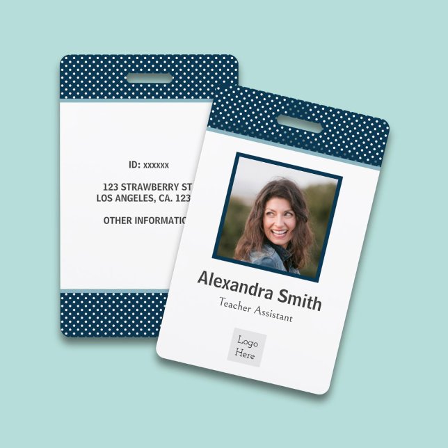 Moderner Navy Blue Mitarbeiter Ausweis (Von Creator hochgeladen)