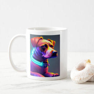 Moderner Neon farbiger Hund Kaffeetasse