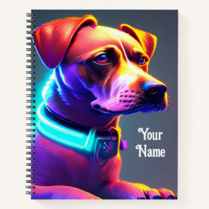 Moderner Neon farbiger Hund Notizbuch