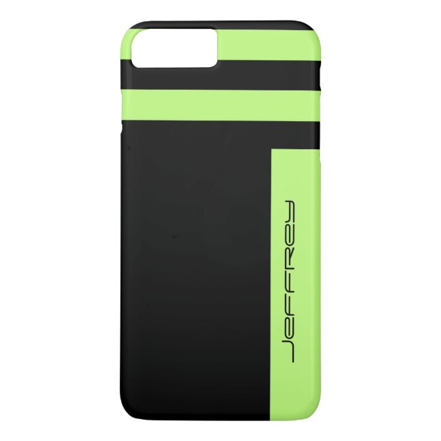 Moderner Neon Green/Black Two Way Strip Individuel Case-Mate iPhone Hülle (Rückseite)