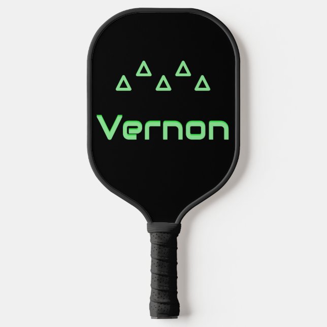 Moderner Neon Green Individuelle Name Pickleball Schläger (Vorderseite)