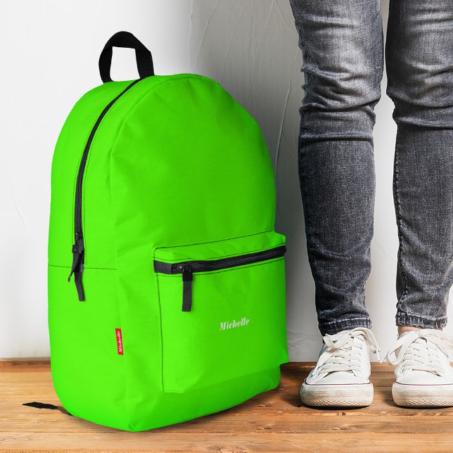 Moderner Neon Green Stilname Bedruckter Rucksack (Modern Neon Green Stylish Name Printed Backpack
)