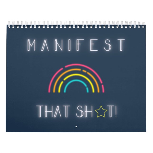 Moderner Neon-Regenbogen-Affirmationskalender Kalender (Titelbild)